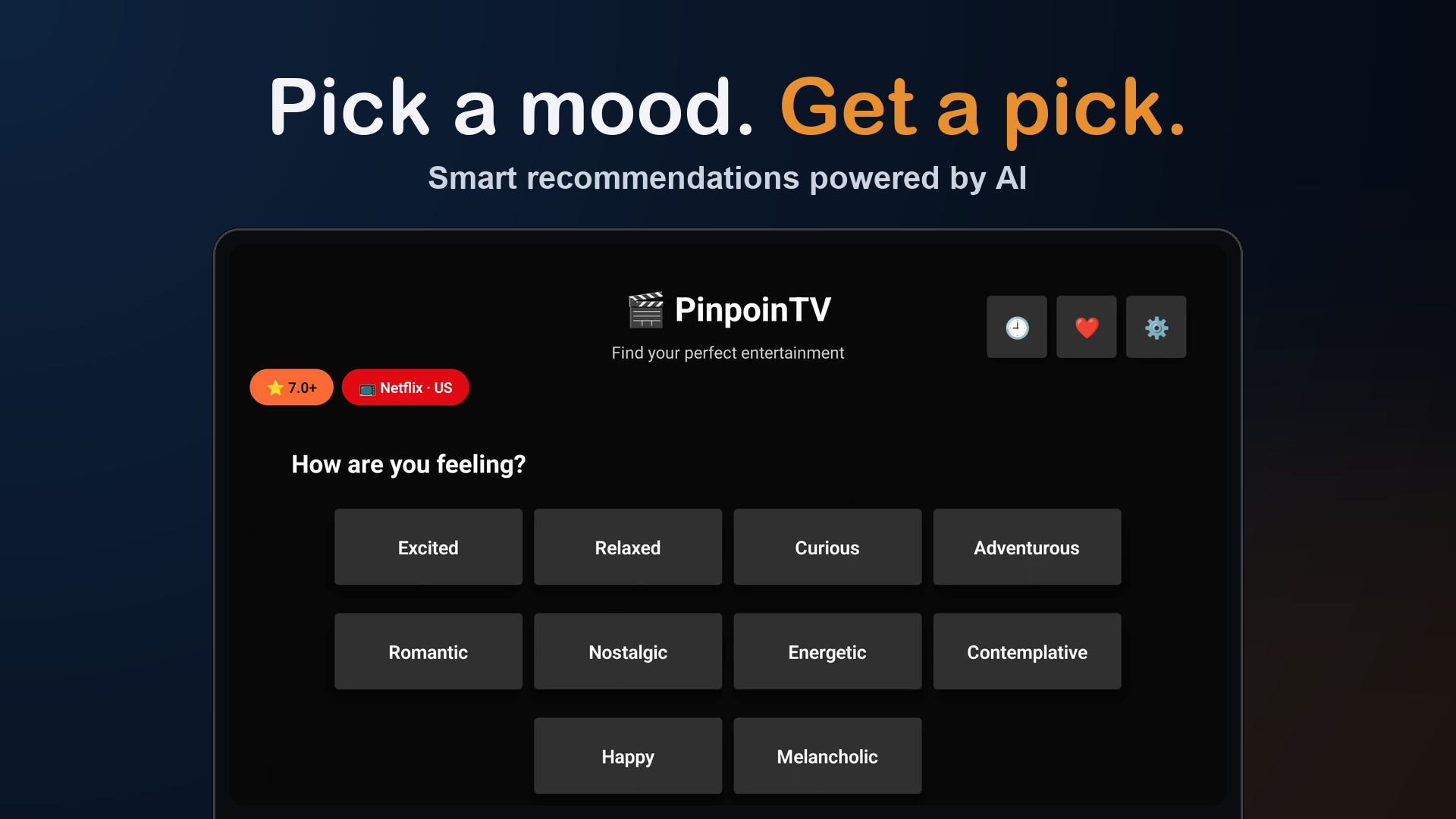 Mood selection screen